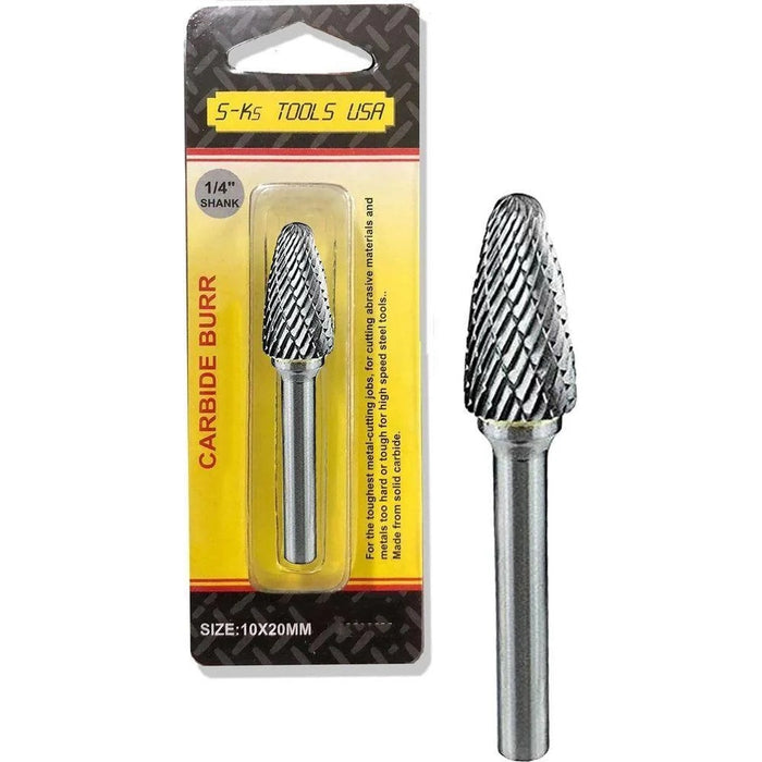 S-KS 12 x 25mm Carbide Burrs (Tree Radius) SKS-TR1020