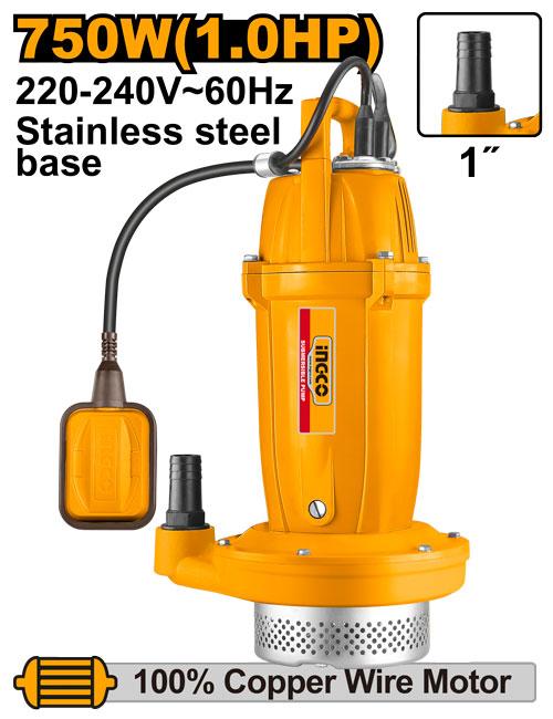 Ingco 750W (1.0HP) Submersible Pump SPC75068-5