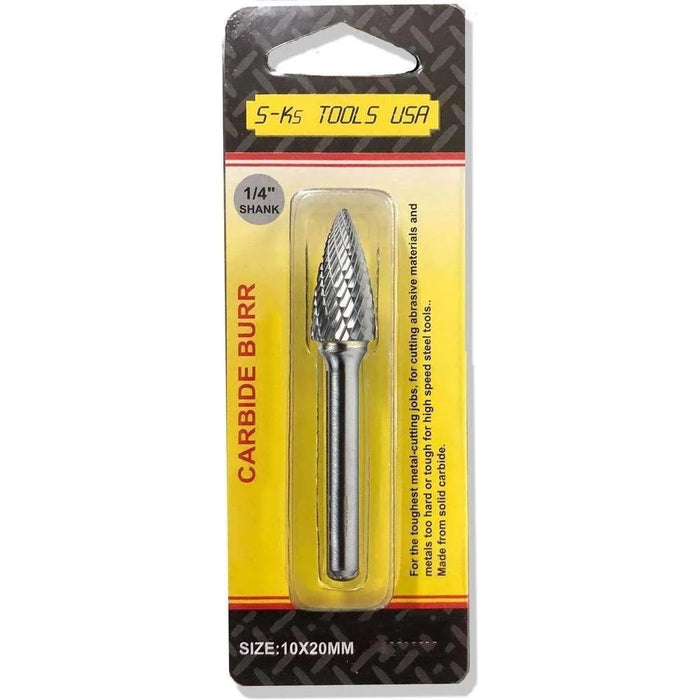 S-KS 12 x 25mm Carbide Burrs (Tree Point) SKS-TP1020