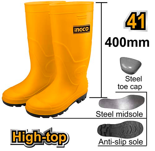 Ingco 41 Rain Boots Steel Toe SSH092S1P.41