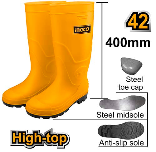 Ingco 42 Rain Boots Steel Toe SSH092S1P.42