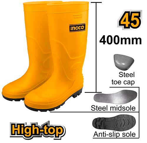 Ingco 45 Rain Boots Steel Toe SSH092S1P.45