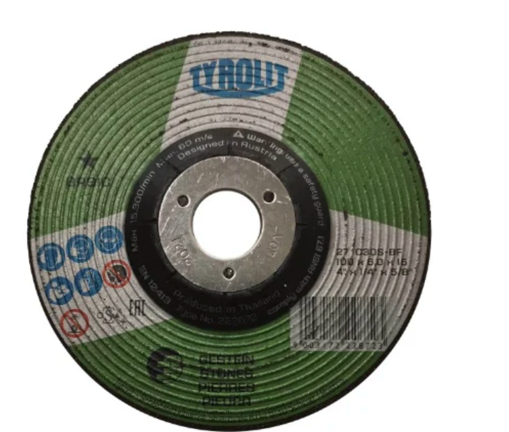 TYROLIT - TN. 222.872 - BASIC 1 STAR - DEPRESSED CENTER GRINDING WHEEL 4" FOR STONE