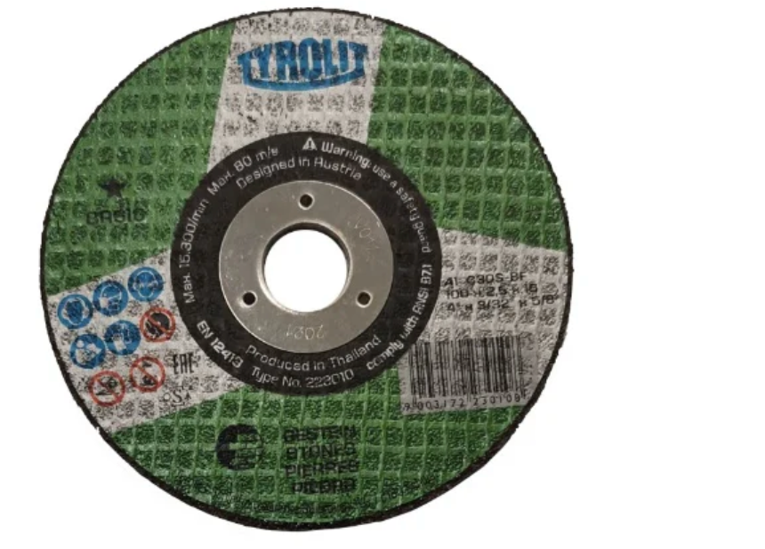 TYROLIT - TN. 223.010 - BASIC 1 STAR - STRAIGHT CUT-OFF WHEEL 4" FOR STONE