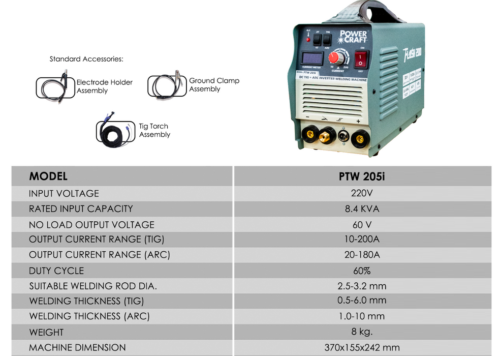 Power Craft DC Tig/ARC Welding Machine