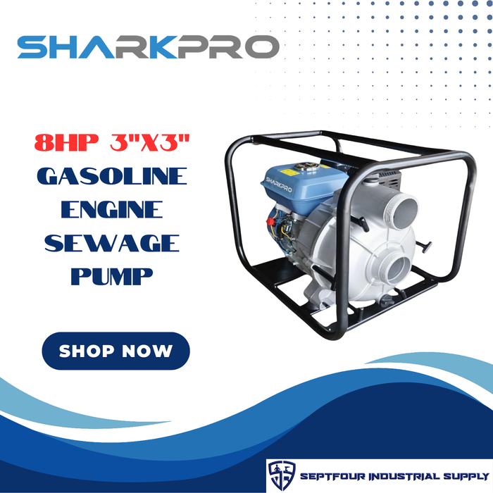 Sharkpro Heavy Duty Gasoline Engine Trash Pump (Sewage Pump) SGP-30T