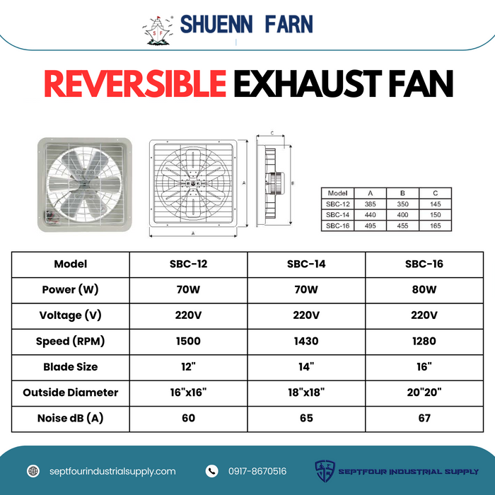 Shuenn Farn Aluminum Exhaust Fan - Made in Taiwan