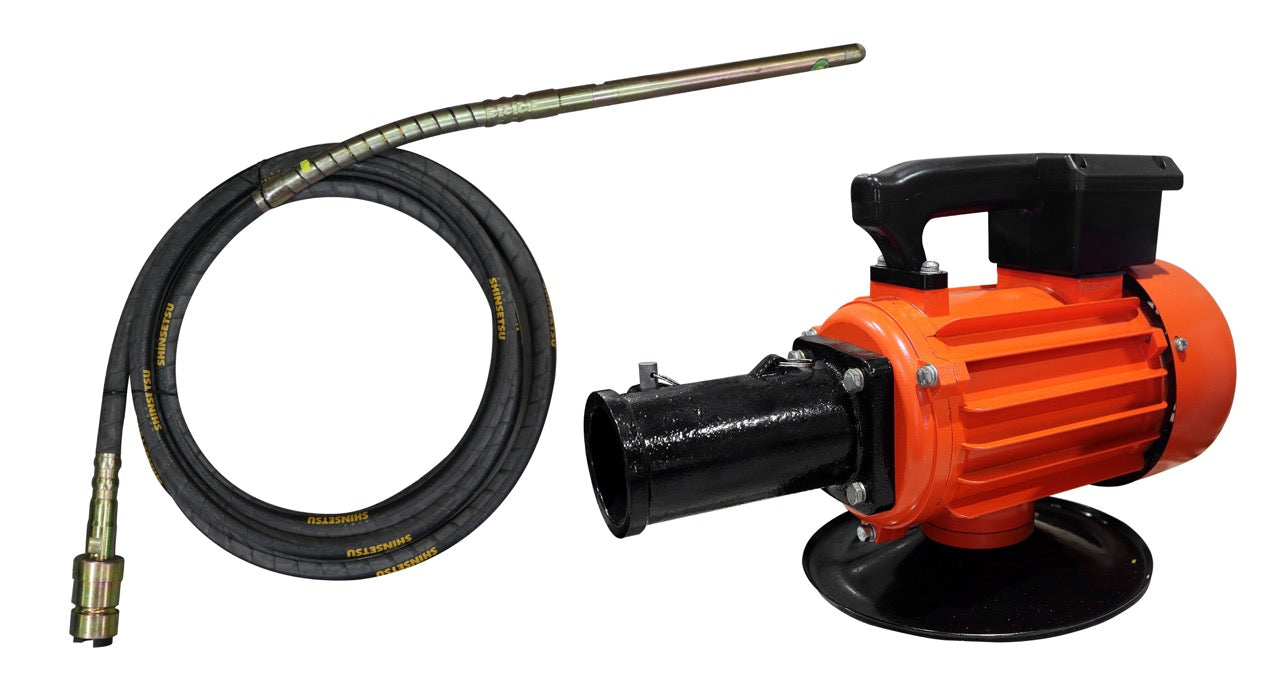 Shinsetsu 3HP Concrete Vibrator Set - Electric Motor with Dynapac Type Coupling (Set)