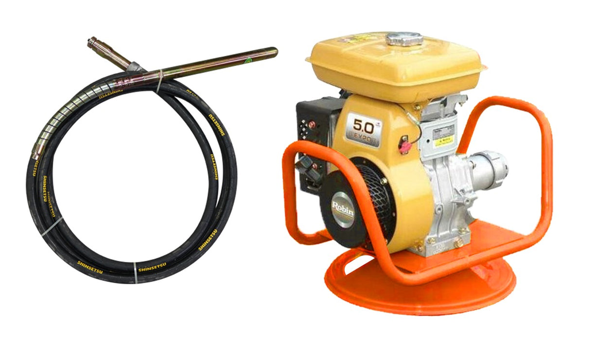 Shinsetsu Concrete Vibrator Set - EY20 Robin Engine with Hex Type Coupling (Set)
