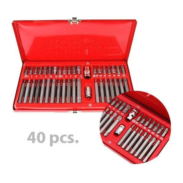 40 pcs.  Hexagonal Screw Power Bit Set (Long & Short With Socket)