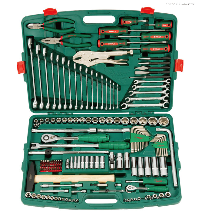 Hans  1/4", 1/2" Drive Socket & Combination Wrench Set Tool Kit( 158PCS) TK-158V