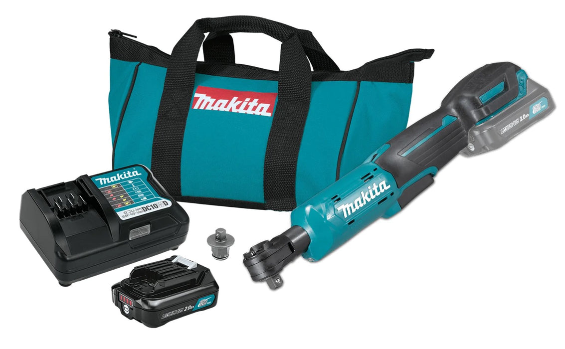 Makita9.5/6.35mm (3/8″ / 1/4″) Cordless Ratchet Wrench  Set WR100DWYE