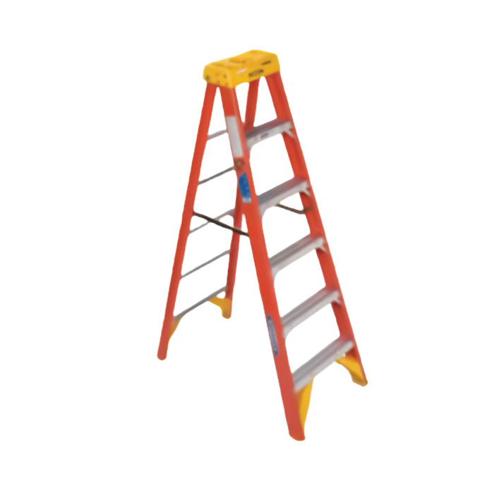 Werner 300lbs Fiberglass Step Ladder A-Type (Orange) -  Made In USA