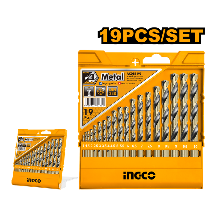 Ingco 19pcs Cobalt Hss Drill Bits Set AKDB1195