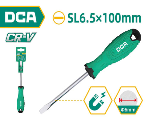 DCA Slotted Screwdriver SL6.5×100 mm A09A0110