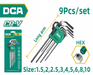 DCA Long Hex Key Set 9 Pcs A09C0102