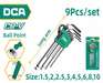 DCA Long Ball Point Hex Key Set 9 Pcs A09D0102