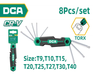 DCA Folding Torx Key Set 8 Pcs A09E0201