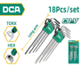 DCA 18Pcs Extra Long Hex Key And Torx Key Set 18 Pcs A09E0301