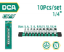 DCA 10 Pcs 1/4" Socket Set 10 Pcs A03E4401