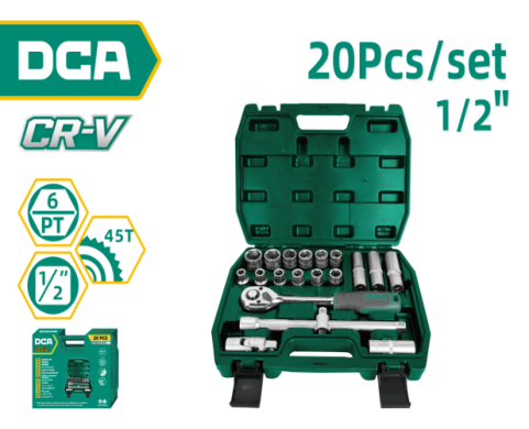 DCA 20 Pcs 1/2" Socket Set 20 Pcs A03E3901