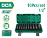 DCA 10Pcs 1/2" Deep Impact Socket Set 10 Pcs A03F6102