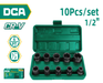 DCA 10Pcs 1/2 Impact Socket Set 10 Pcs A03F6101