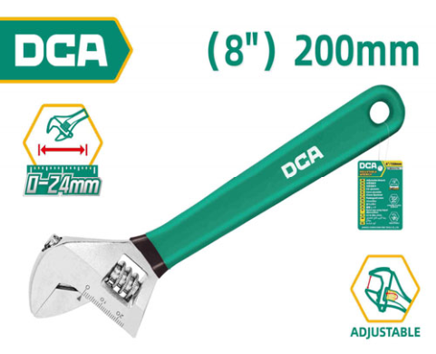 DCA Adjustable Wrench 8" A05B4208