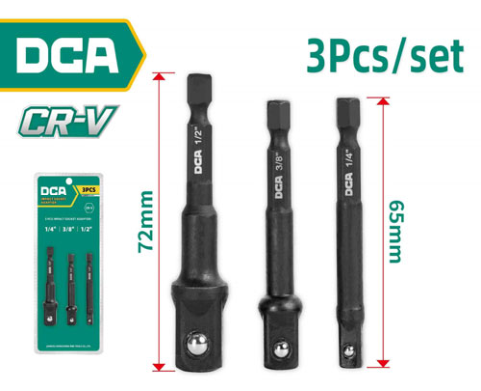 DCA Impact Socket Adaptor 3 Pcs A03F6401