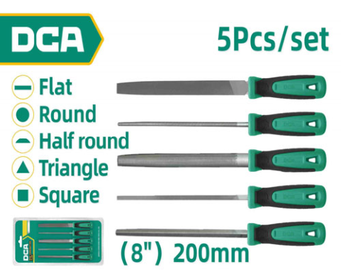 DCA 5 Pcs Steel File Set 8"/200mm A11C1905