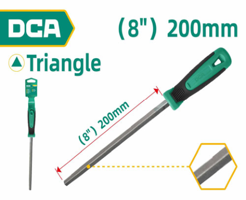 DCA Triangle Steel File 8"/200mm A11C1308