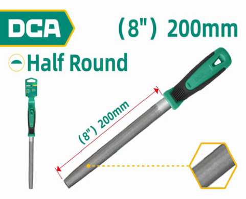 DCA Half Round Steel File 8"/200mm A11C1208