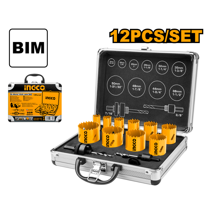 Ingco Bi-Metal Hole Saw Set (12pcs/Set) AKH0121