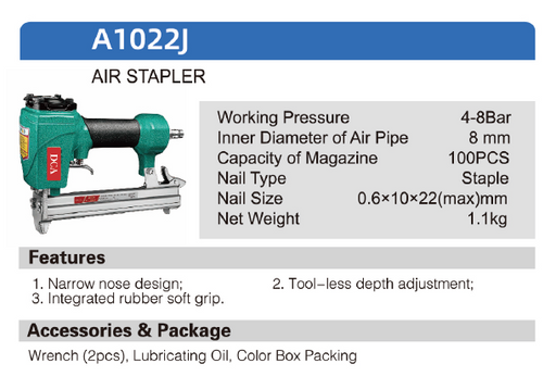 DCA Air Stapler A1022J - SEPTFOUR INDUSTRIAL SUPPLY