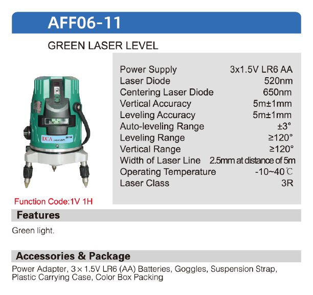 DCA Green Line Laser Level AFF06-11