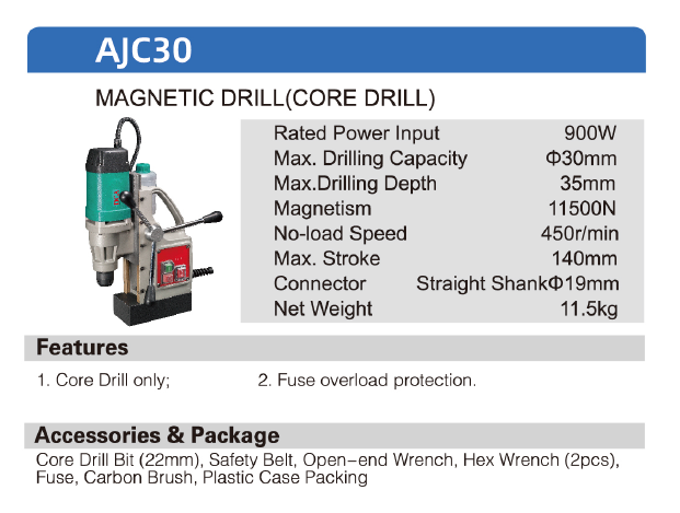 DCA Magnetic Drill AJC30 - SEPTFOUR INDUSTRIAL SUPPLY