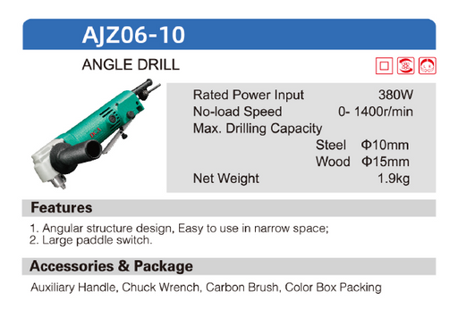 DCA Angle Drill AJZ06-10 - SEPTFOUR INDUSTRIAL SUPPLY