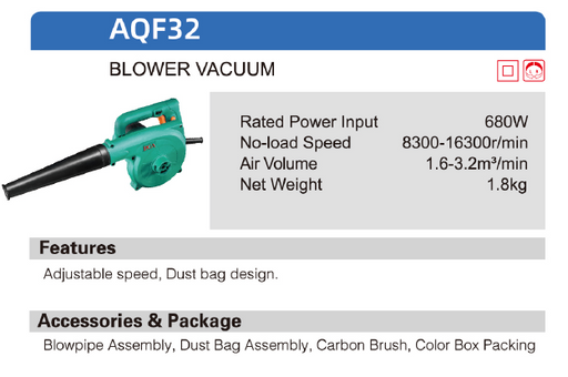 DCA Blower Vacuum AQF32 - SEPTFOUR INDUSTRIAL SUPPLY
