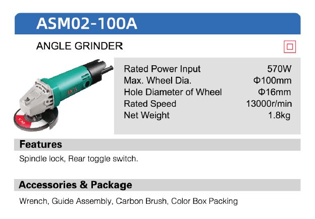 DCA 4” 570Watts Angle Grinder ASM02-100A - SEPTFOUR INDUSTRIAL SUPPLY