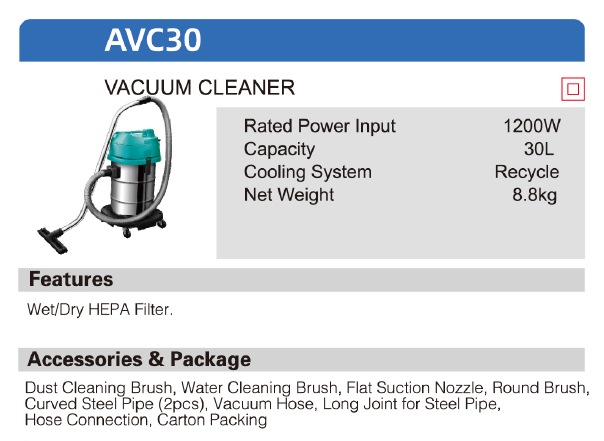 DCA 30Liters Vacumm Cleaner AVC30 - SEPTFOUR INDUSTRIAL SUPPLY