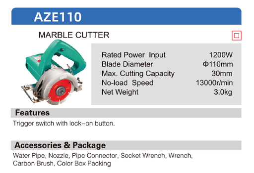 DCA 4” Marble Cutter AZE110 - SEPTFOUR INDUSTRIAL SUPPLY