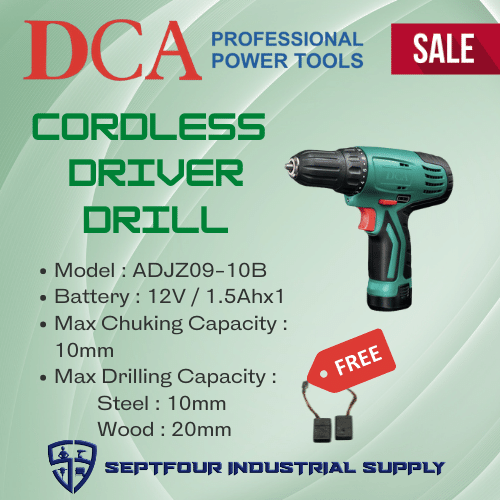 DCA 12V 10mm Cordless Driver Drill ADJZ09-10B — SEPTFOUR