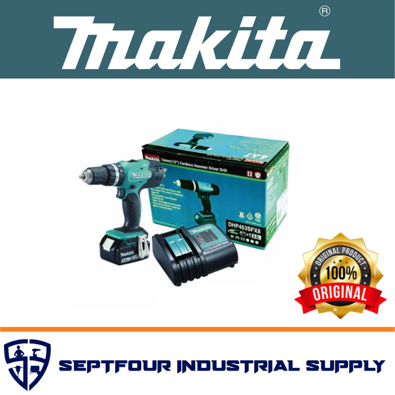 Makita 1 2 Cordless Hammer Driver Drill DHP453SFX8 SEPTFOUR INDUSTRIAL SUPPLY