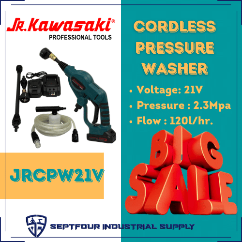JR Kawasaki 21V 2.3Mpa Cordless Pressure Washer JRCPW21V
