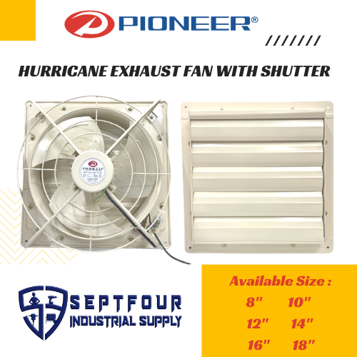 Pioneer Hurricane Industrial Exhaust Fan with Shutter