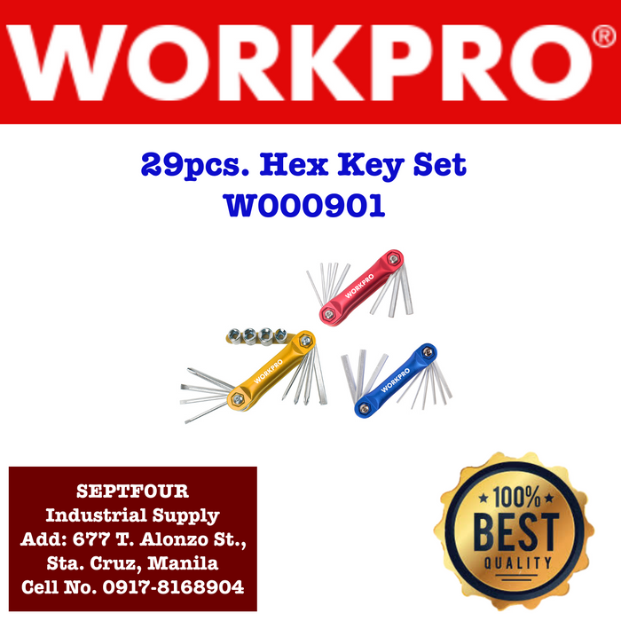 Workpro Hex Key Set #W000901 - SEPTFOUR INDUSTRIAL SUPPLY