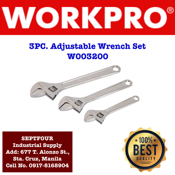 Workpro Adjustable Wrench Set #W003200 - SEPTFOUR INDUSTRIAL SUPPLY