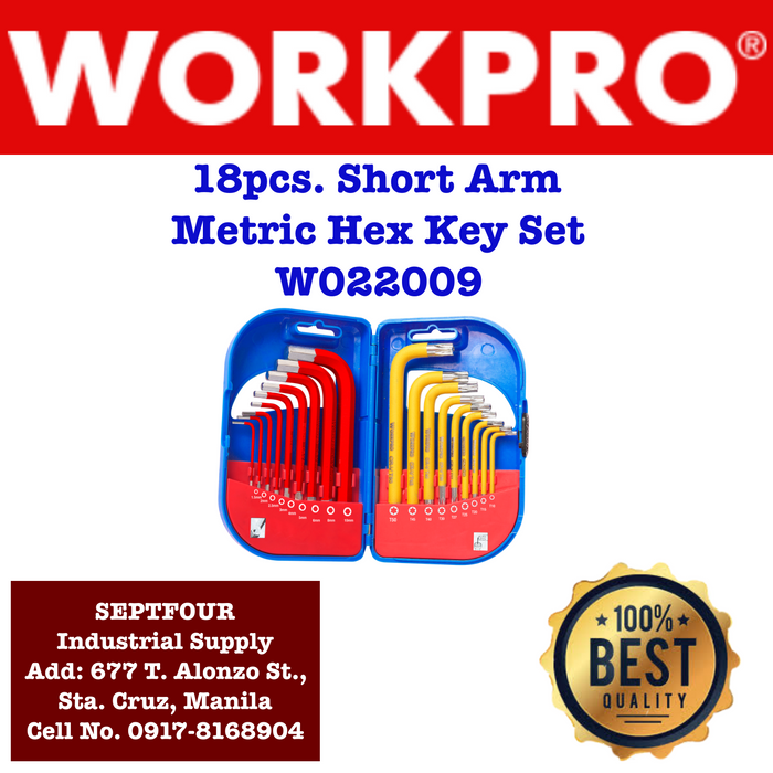 Workpro Hex Key Set #W022009 - SEPTFOUR INDUSTRIAL SUPPLY