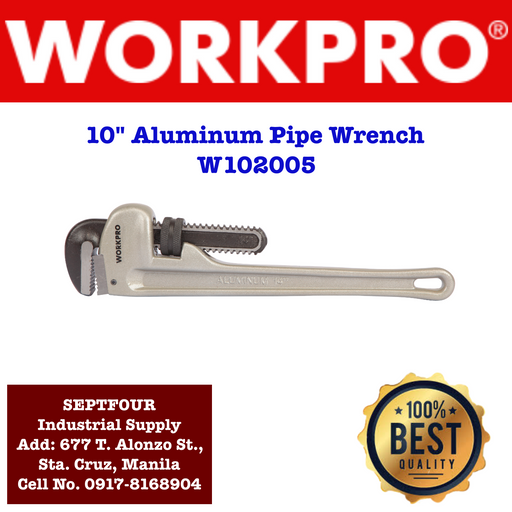 Workpro 10" Aluminum Pipe Wrench #W102005 - SEPTFOUR INDUSTRIAL SUPPLY