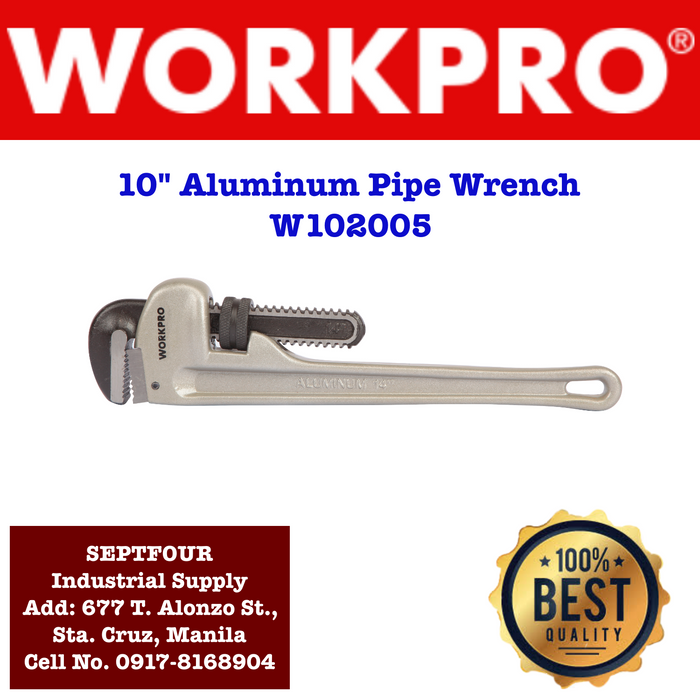 Workpro 10" Aluminum Pipe Wrench #W102005 - SEPTFOUR INDUSTRIAL SUPPLY